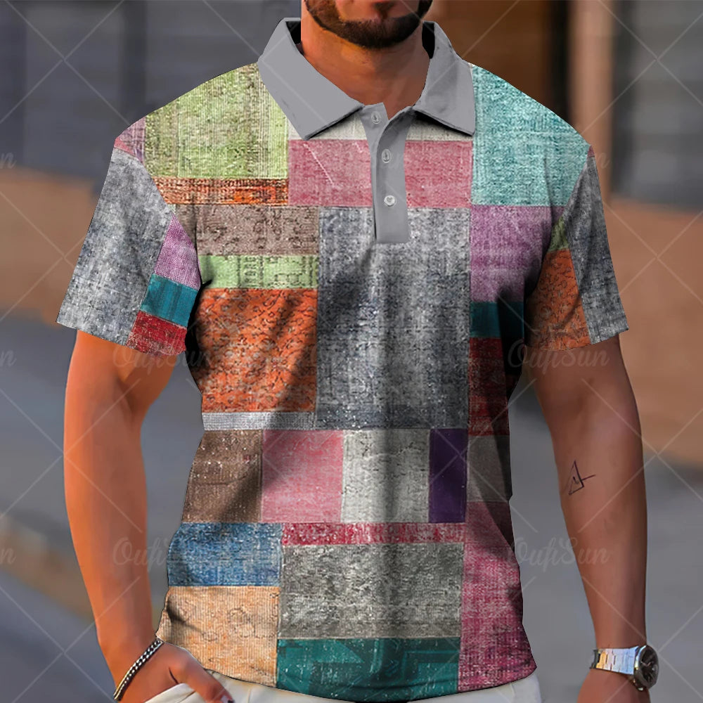 SHORT-SLEEVED POLO SHIRT WITH CHECK PRINT