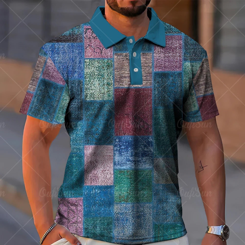 SHORT-SLEEVED POLO SHIRT WITH CHECK PRINT