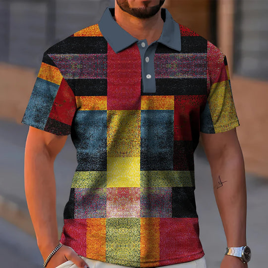 SHORT-SLEEVED POLO SHIRT WITH CHECK PRINT