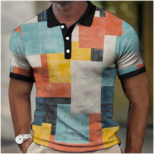 SHORT-SLEEVED POLO SHIRT WITH CHECK PRINT