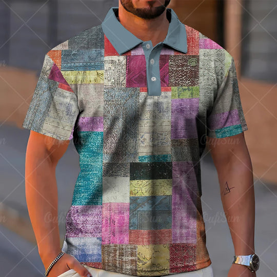 SHORT-SLEEVED POLO SHIRT WITH CHECK PRINT