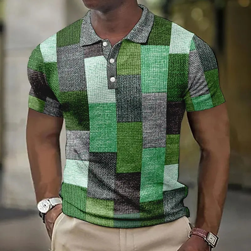 SHORT-SLEEVED POLO SHIRT WITH CHECK PRINT