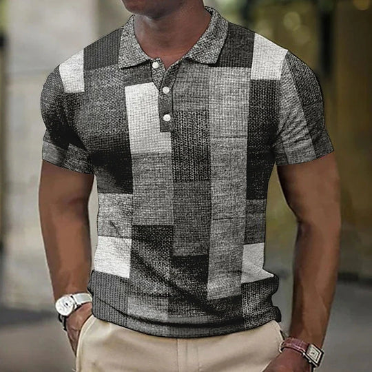 SHORT-SLEEVED POLO SHIRT WITH CHECK PRINT