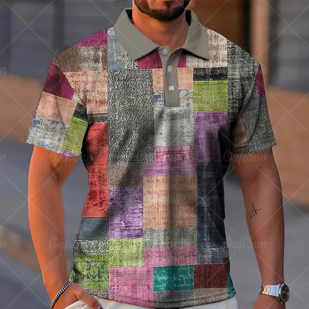 SHORT-SLEEVED POLO SHIRT WITH CHECK PRINT