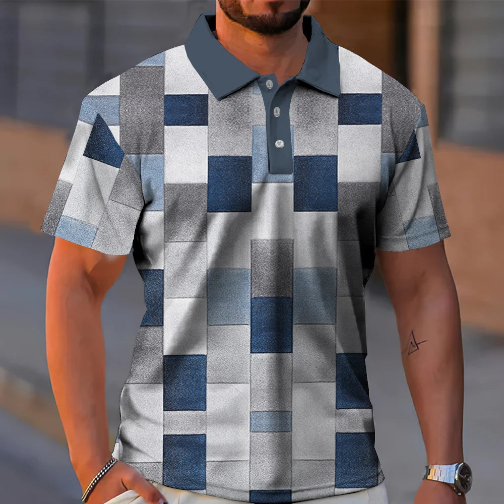 SHORT-SLEEVED POLO SHIRT WITH CHECK PRINT